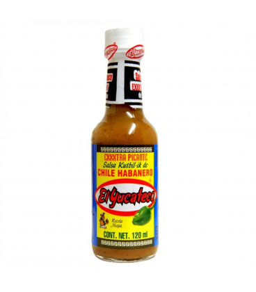 Salsa Kutbil-ik  de chile habanero  frasco 120 ml  El Yucateco