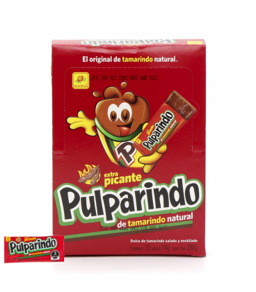 Pulparindo extra picante caja 20 unidades