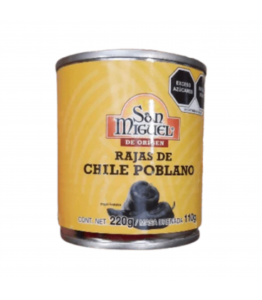 Chile Poblano rajas San Miguel lata 215 g