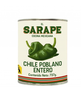 Chile poblano entero El Sarape 737g