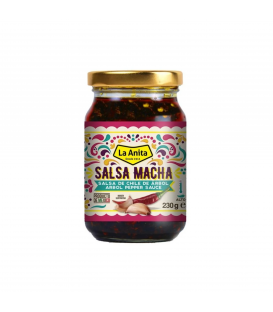 Salsa macha de chile de árbol La Anita 230g.
