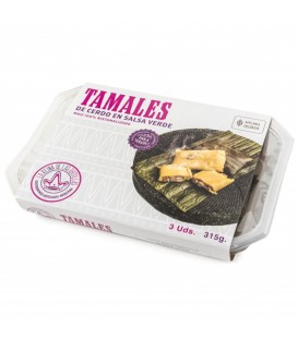 Tamales with Pork and Green Sauce (pack of 3)