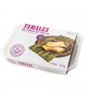 Tamales de Tinga de Pollo (bandeja 3 unidades)
