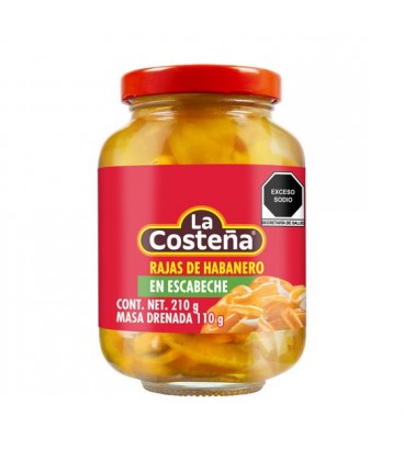 Chile habanero en rajas La Costeña 210g