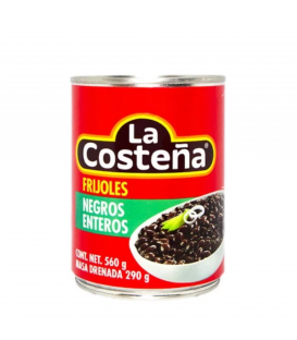 Frijoles negros enteros La costeña 560 g