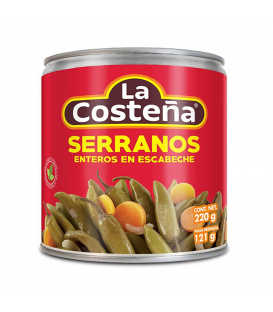 Pickled serrano peppers by La Costeña 220 g