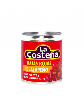 Chile jalapeño rajas rojas de  La Costeña 220 g