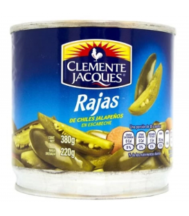 jalapeño rajas 380g clemente jaques lata